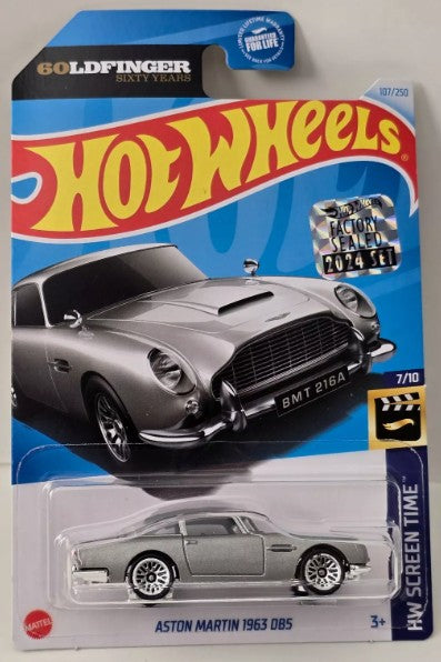 Hot Wheels 2024 #107/250 Aston Martin 1963 DB5, silver - FACTORY SEALED