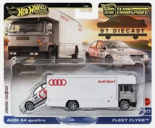 Hot Wheels Car Culture Team Transport #77 Audi S4 Quattro & Fleet Flyer