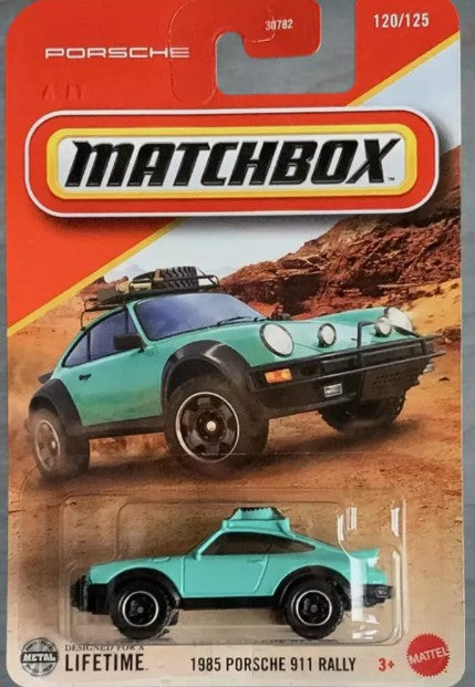 Matchbox 2025 #120/125 1985 Porsche 911 rally, seafoam green