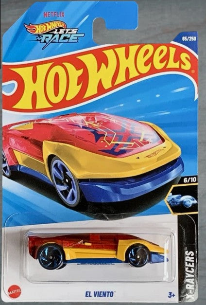 Hot Wheels 2025 #065/250 El Viento, clear red/yellow/blue