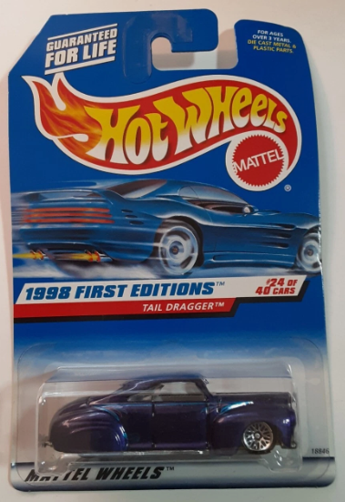Hot Wheels 1998 First Editions #659 Tail Dragger, metalflake purple