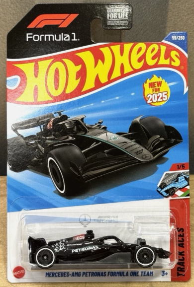 Hot Wheels 2025 #059/250 Mercedes-AMG Petronas Formula 1 Team, black