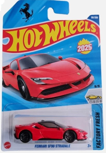 Hot Wheels 2025 #191/250 Ferrari SF90 Stradale, red