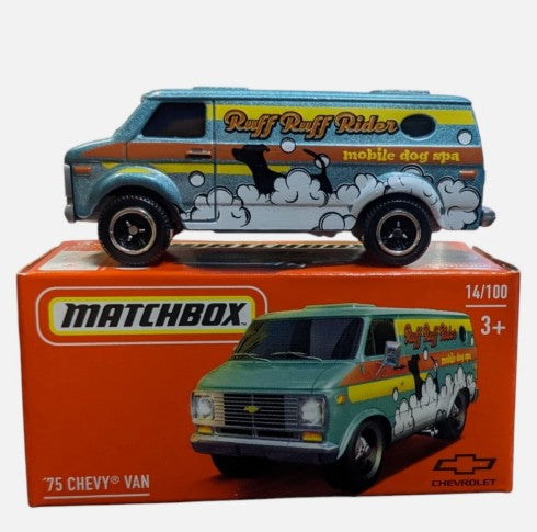 Matchbox 2024 Power Grabs #014/100 '75 Chevy Van, mint green v