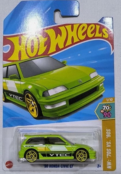 Hot Wheels 2025 #028/250 '90 Honda Civic EF, lime green