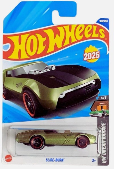 Hot Wheels 2025 #108/250 Slide-Burn, metallic green