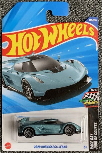 Hot Wheels 2025 #125/250 2020 Koenigsegg Jesko, metalflake horizon blue