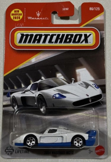 Matchbox 2025 #086/125 2004 Maserati MC12, white