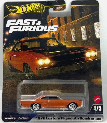 Hot Wheels 2025 Premium Fast & Furious L Assortment 4/5, 1970 Custom Plymouth Roadrunner, burnt orange