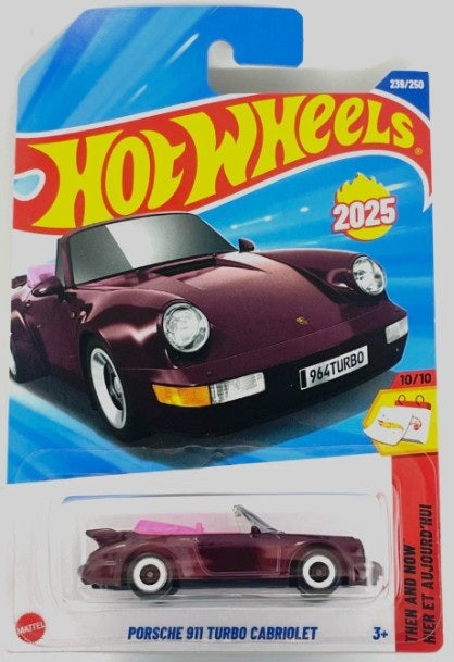 Hot Wheels 2025 #239/250 Porsche 911 Turbo Cabriolet, amethyst metallic