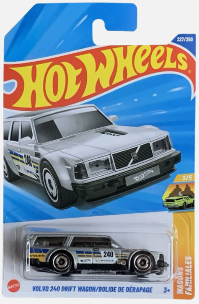 Hot Wheels 2025 #227/250 Volvo 240 Drift Wagon, silver