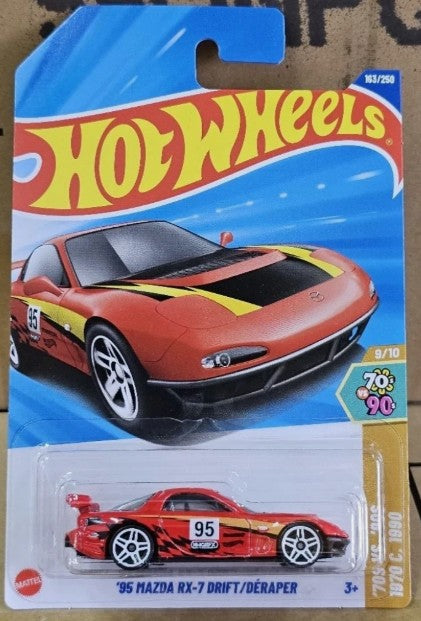 Hot Wheels 2025 #163/250 '95 Mazda RX-7 Drift, red