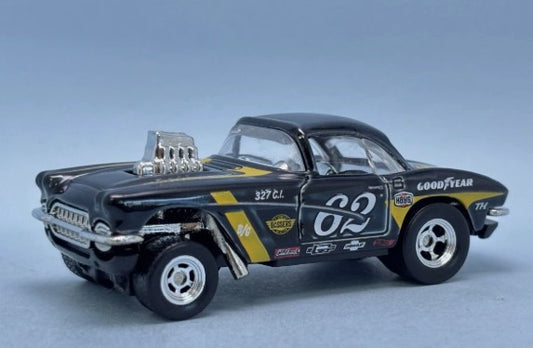 Hot Wheels 2025 #182/250 '62 Corvette Gasser, SUPER TREASURE HUNT, NEW/LOOSE, grey (Copy)