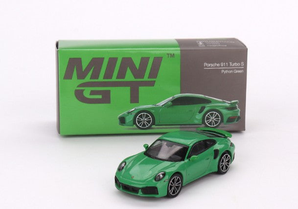 Mini GT #525 Porsche 911 Turbo S, NEW/LOOSE, python green