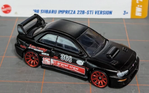 Hot Wheels 2024 #244/250 '98 Subaru Impreza 22B-STi Version, RETAILER EXCLUSIVE, NEW/LOOSE, black