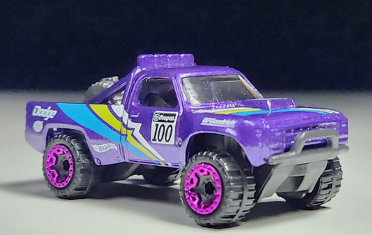 Hot Wheels 2024 #038/250 '87 Dodge D100, RETAILER EXCLUSIVE, NEW/LOOSE, polished purple