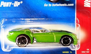 Hot Wheels 2008 #086/196 Pony Up, PREOWNED/LOOSE, metalflake green