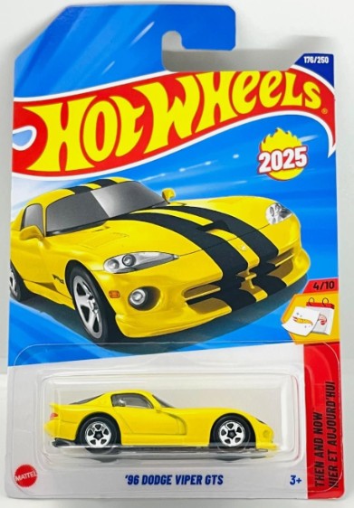 Hot Wheels 2025 #176/250 '96 Dodge Viper GTS, yellow