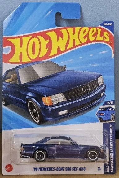 Hot Wheels 2025 #186/250 '89 Mercedes-Benz 560 SEC AMG, metalflake dark blue