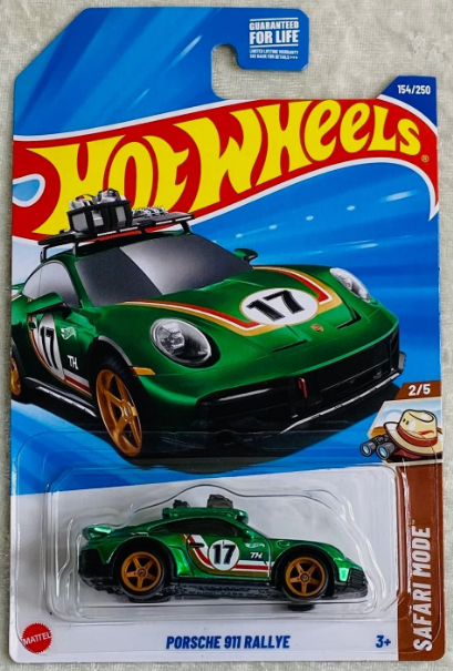 Hot Wheels 2025 #154/250 Porsche 911 Rallye, SUPER TREASURE HUNT, spectraflame green