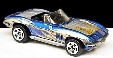 Hot Wheels 2002 #67 '65 Corvette, NEW/LOOSE, metallic blue