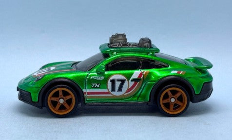 Hot Wheels 2025 #154/250 Porsche 911 Rallye, SUPER TREASURE HUNT, NEW/LOOSE, spectraflame green