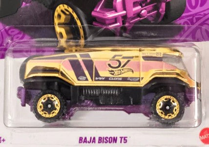 Hot Wheels 2025 57th Anniversary #6/6 Baja Bison T5 "Chase", NEW/LOOSE, gold