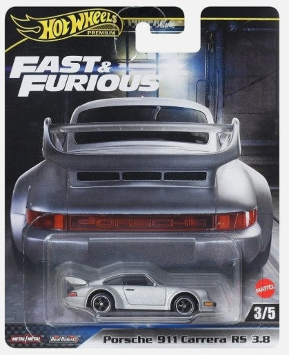 Hot Wheels Premium 2025 Fast & Furious 3/5 Porsche 911 Carrera RS 3.8, silver