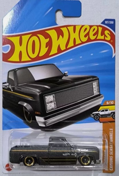 Hot Wheels 2025 #157/250 '83 Chevy Silverado, dark metalflake grey