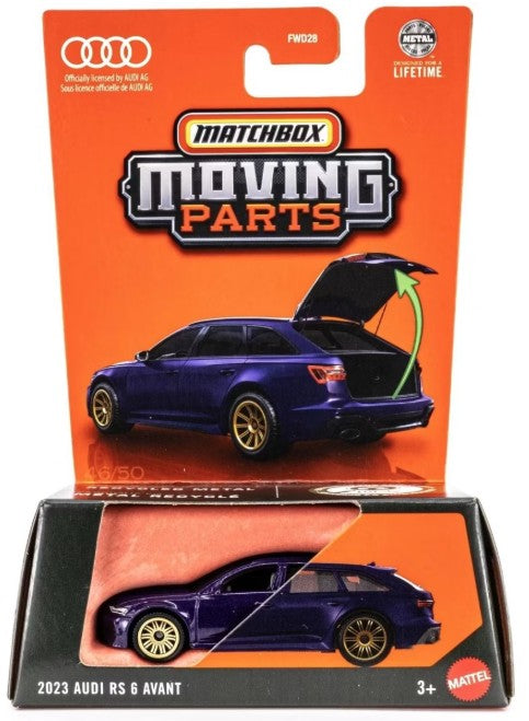 Matchbox 2025 Moving Parts 2023 Audi RS 6 Avant, metalflake dark purple (IMPERFECT PACKAGE)