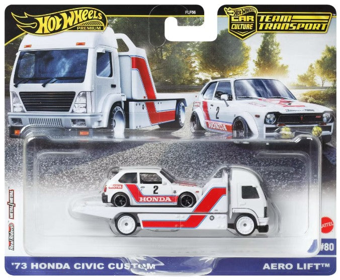 Hot Wheels Car Culture Team Transport #80 '73 Honda Civic Custom & Aero Lift