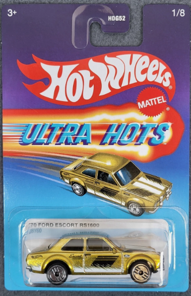 Hot Wheels 2025 Ultra Hots Mix A 1/8 '70 Ford Escort RS1600, spectraflame yellow