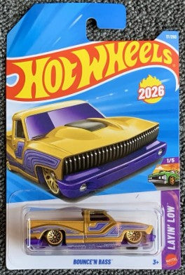 Hot Wheels 2026 #017/250 Bounce 'N Bass, metalflake gold