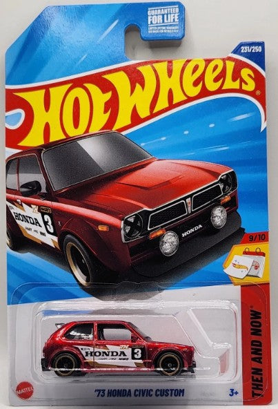 Hot Wheels 2025 #231/250 '73 Honda Civic Custom, SUPER TREASURE HUNT, red