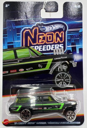 Hot Wheels 2026 Neon Speeders, Mix 1 4:8 '64 Chevy Nova Gasser, matte black