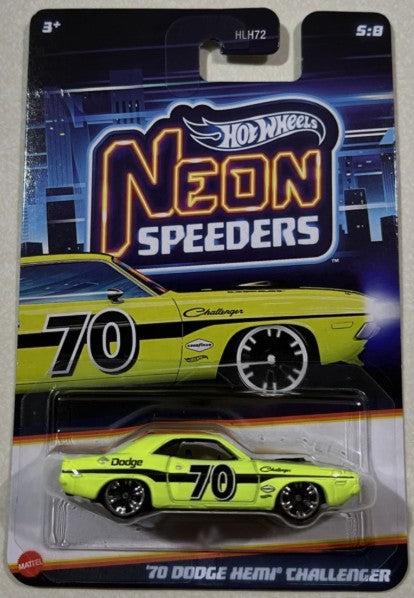 Hot Wheels 2026 Neon Speeders, Mix 1 5:8 '70 Dodge Hemi Challenger, yellow