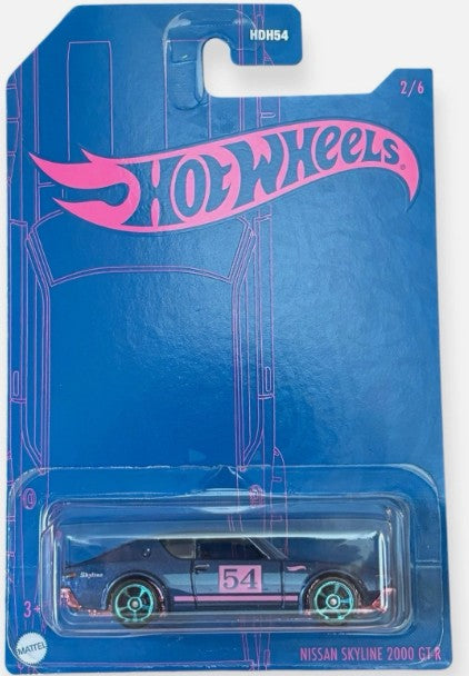 Hot Wheels 2022 54th Anniversary 2/6 Nissan Skyline 2000 GT-R, blue & pink
