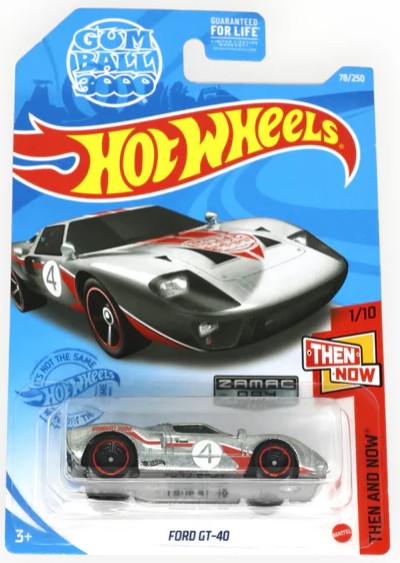 Hot Wheels 2021 #078/250	Ford GT-40, RETAILER EXCLUSIVE, zamac