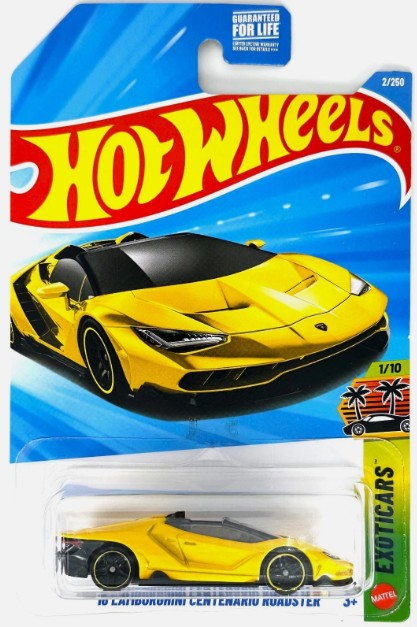 Hot Wheels 2026 #002/250 '16 Lamborghini Centenario Roadster, yellow