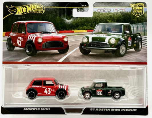 Hot Wheels 2025 Premium 2-Pack, Morris Mini & '67 Austin Mini Pickup