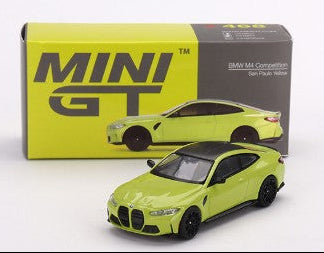 Mini GT #468, BMW BMW M4 Competition, NEW/LOOSE w/Box, San Paulo Yellow (lime greenish)