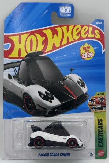 Hot Wheels 2026 #026/250 Pagani Zonda (Toon'd), white