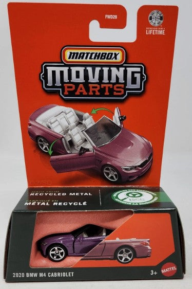 Matchbox 2026 Moving Parts, 2020 BMW M4 Cabriolet, purple