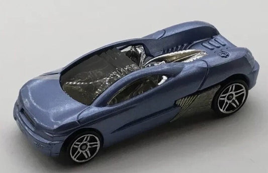 Hot Wheels 2002 #027 Backdraft, PREOWNED/LOOSE, light blue (PR5, orange surf board)