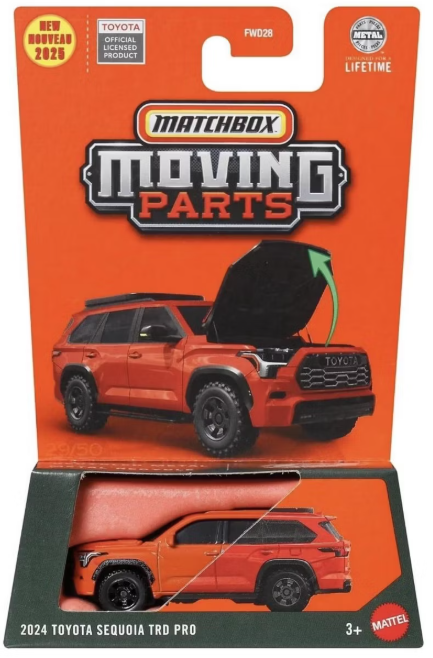 Matchbox 2025 Moving Parts, 2024 Toyota Sequoia TRD Pro, orange