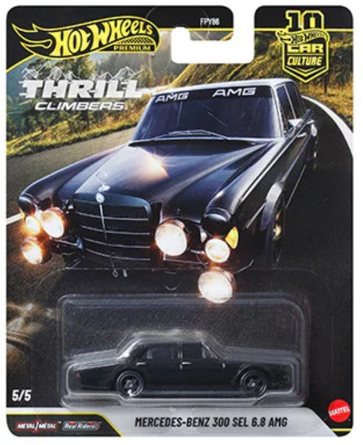 Hot Wheels 2026 Thrill Climbers 5/5, Mercedes-Benz 300 SEL 6.8 AMG, black