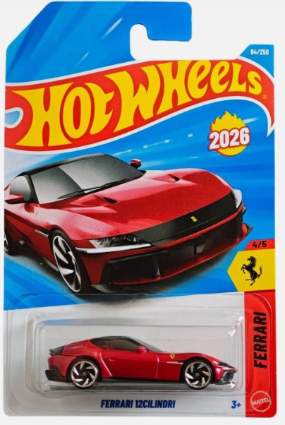 Hot Wheels 2026 #094/250, Ferrari 12Cilindri, imola red