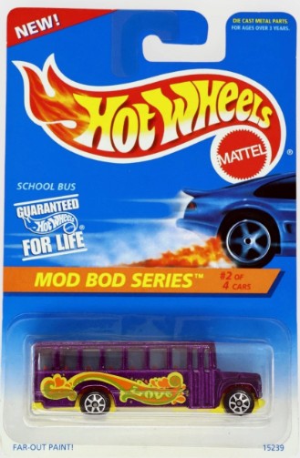 Hot Wheels 1996 #397, School Bus, metalflake purple