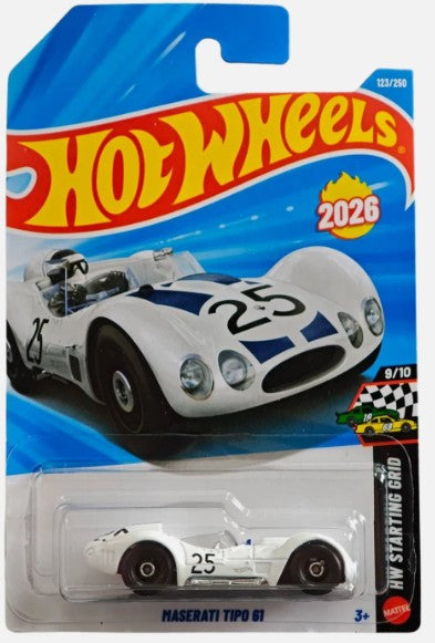 Hot Wheels 2026 #123/250, Maserati Tipo 61, white