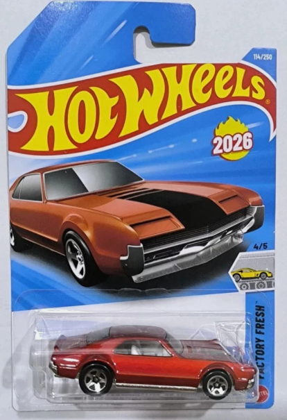 Hot Wheels 2026 #114/250, Custom '66 Toronado, metalflake target red